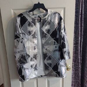 Anne Klein Women's Black and Silver Blazer